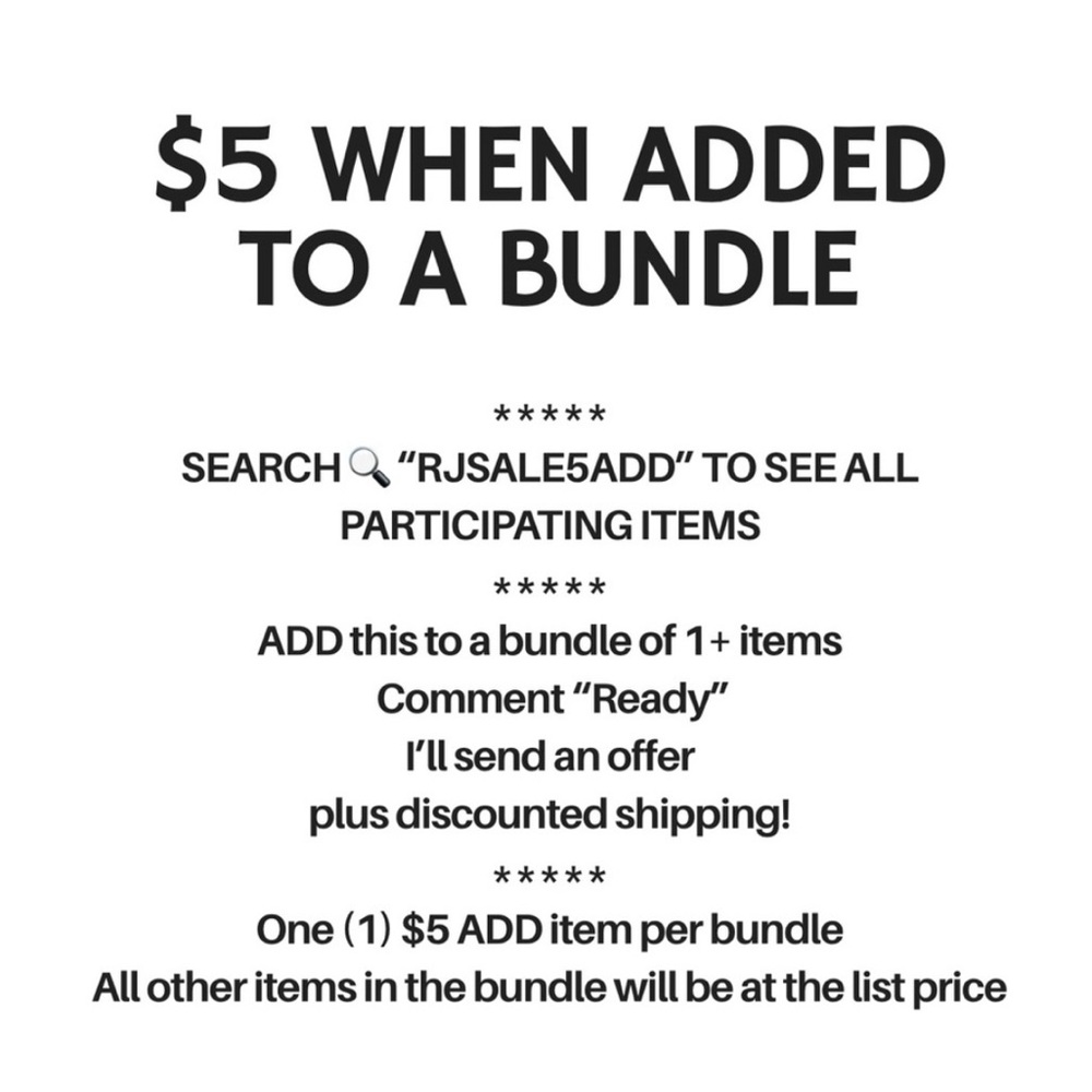 $5 ADD TO A 1+ BUNDLE